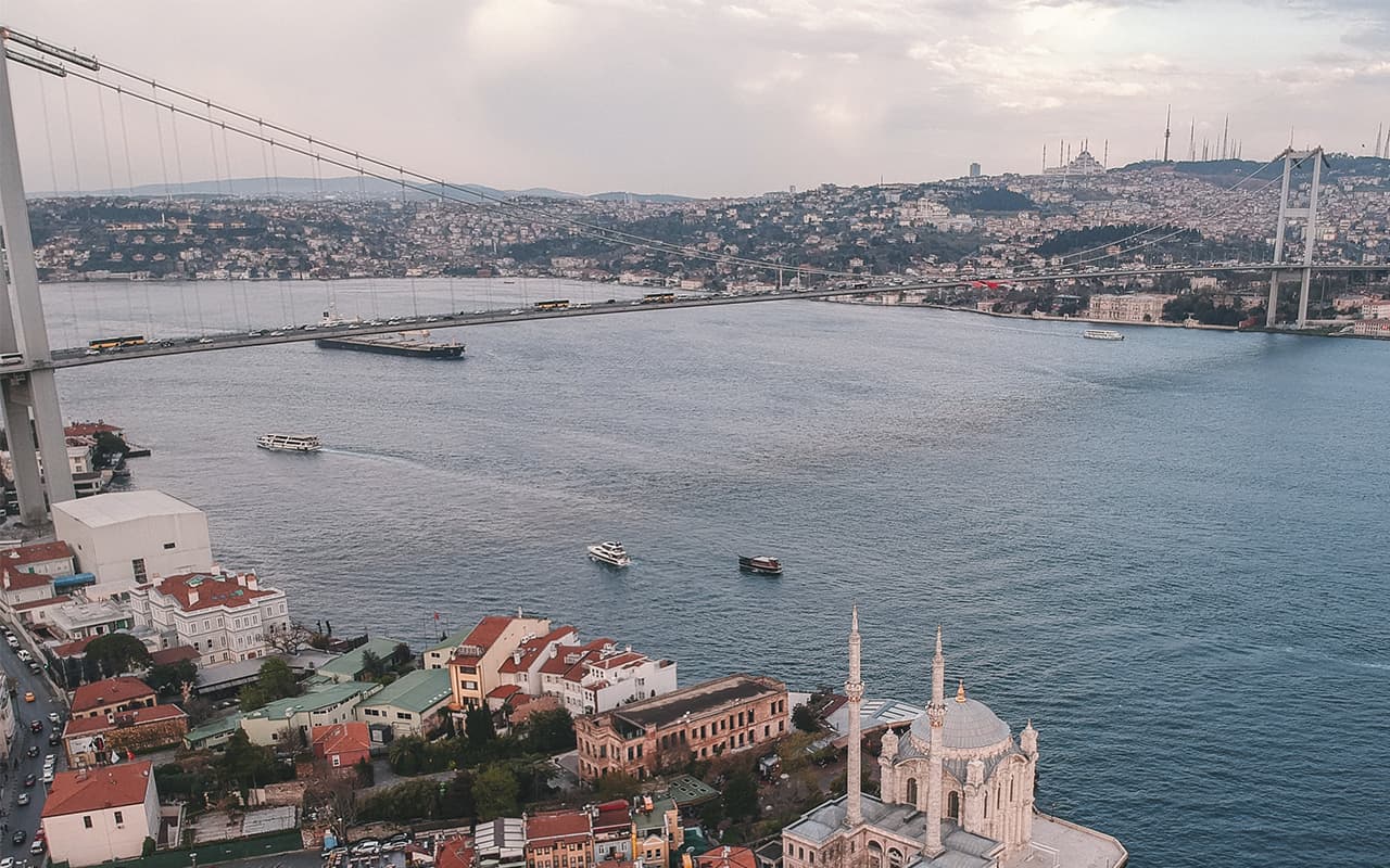 The Bosphorus Bridge. The boundary between Europe and Asia